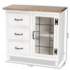 Baxton Studio Faron Traditional Farmhouse Two-Tone Distressed White Finished Wood 3-Drawer Storage Cabinet 188-11730-ZORO